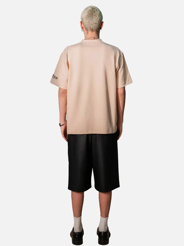 SEVDRUS Scops x Sevdrus Embroidered T-Shirt – bej, arka görünüm