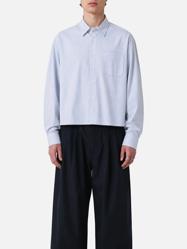 shopi go Sumida Boxy Shirt – Light Blue & White, ön görünüm