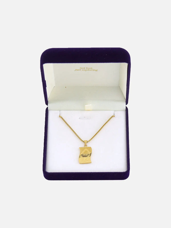shopi go CULTUR SPACE Carpet Necklace – altın, kutu içinde ön görünüm