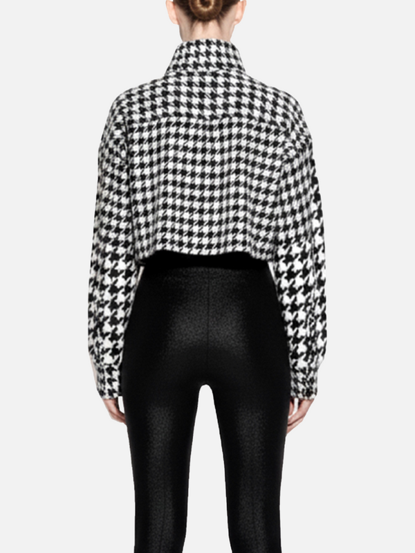 SEVDRUS Shadow Ace High Collar Wool Sweatshirt – siyah beyaz, arkadan görünüm