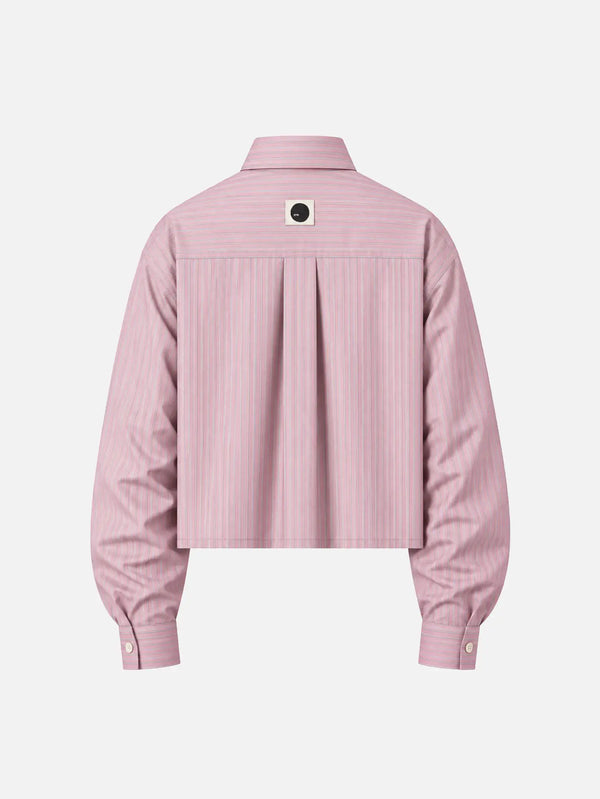 shopi go Sumida Boxy Shirt - Pink & Grey & White – pembe, arka görünüm