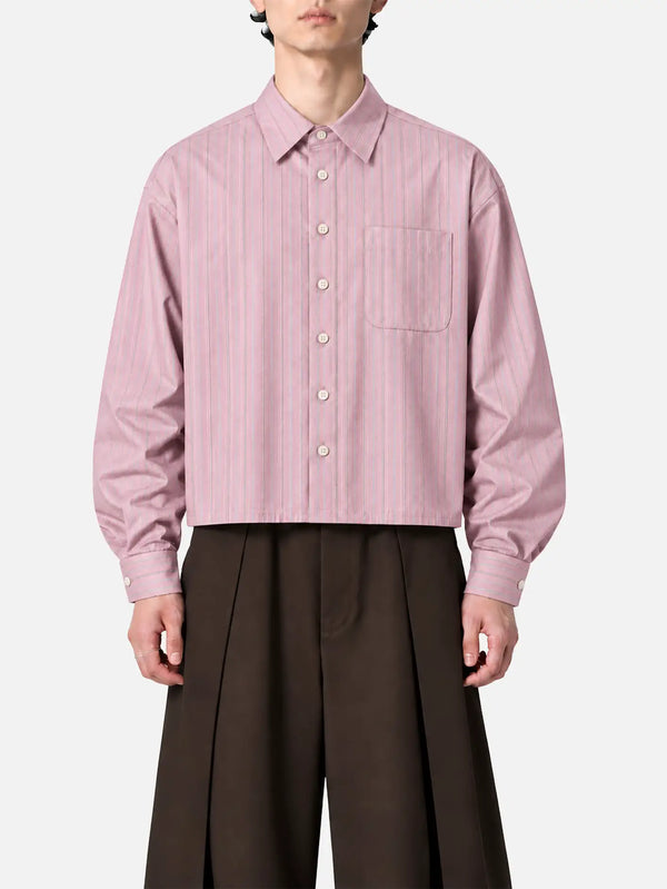 shopi go Sumida Boxy Shirt - Pink & Grey & White – pembe, gri ve beyaz, ön görünüm