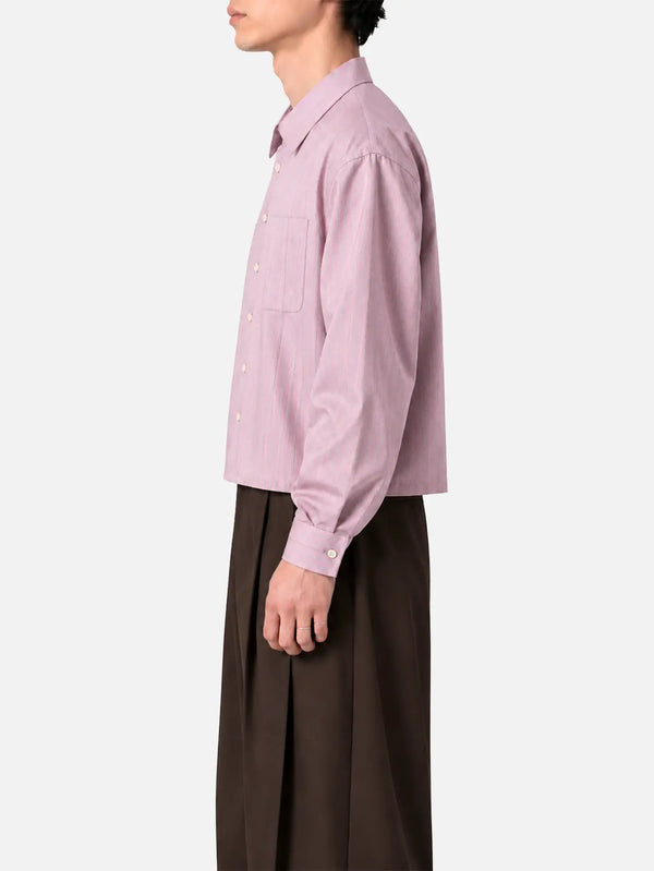 shopi go Sumida Boxy Shirt - Pink & Grey & White – yandan görünüm