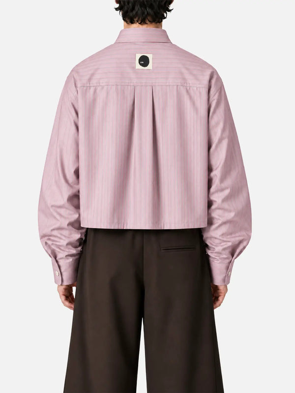 shopi go Sumida Boxy Shirt - Pink & Grey & White – arka görünüm