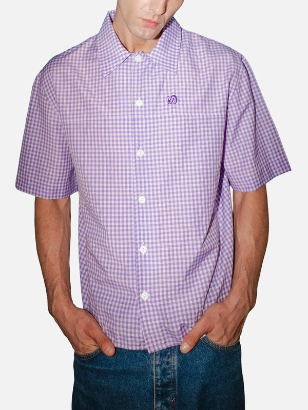 SEVDRUS Embroidered Cotton Shirt – Lilac, önden görünüm