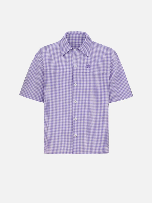 SEVDRUS Embroidered Cotton Shirt - Lilac – ön görünüm