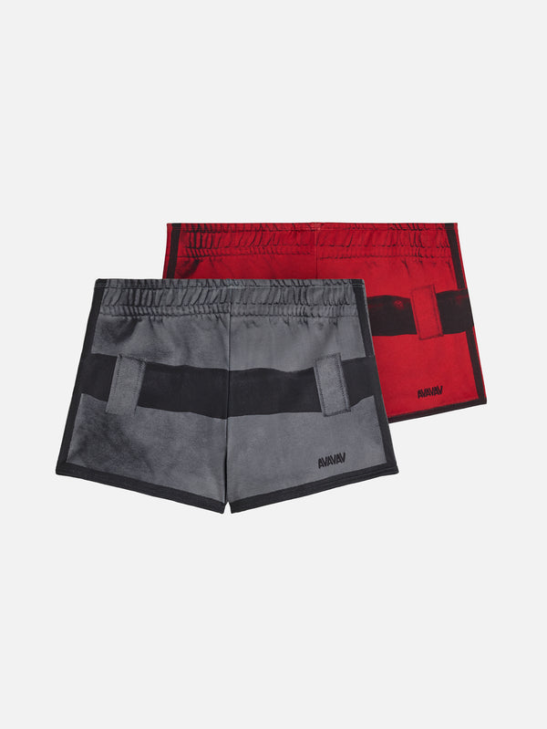 ADIDAS ORIGINALS, AVAVAV x adidas Print Shorts - Better Scarlet/Grey, ŞORT, shopi go'da!