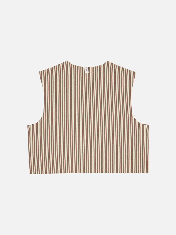 BE.MURPHY, Vest - Striped Brown, YELEK, shopi go'da!