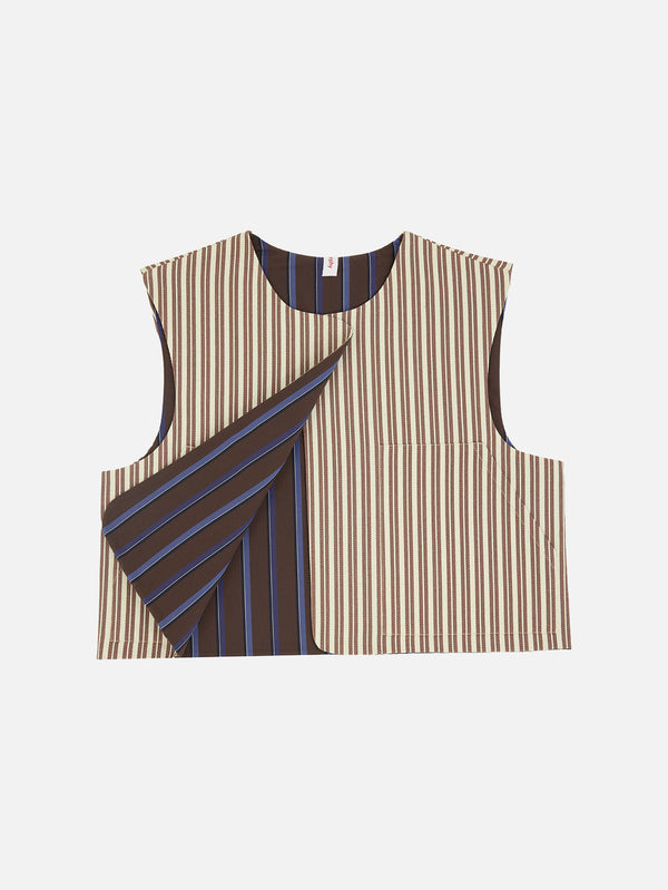 BE.MURPHY, Vest - Striped Brown, YELEK, shopi go'da!