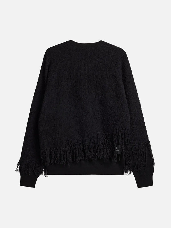 Y-3 Knitted 3S Sweat - Black – siyah, arka görünüm, örgü dokulu