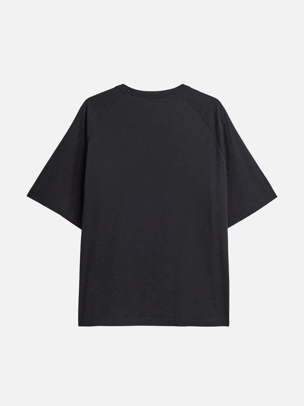 Y-3 Boxy SS Tee – siyah, arka görünüm, kısa kollu, düz kesim