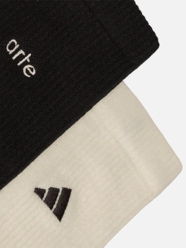 ADIDAS ORIGINALS Arte Antwerp x adidas Socks 2P Black/White – siyah/beyaz, manşet yakın çekim