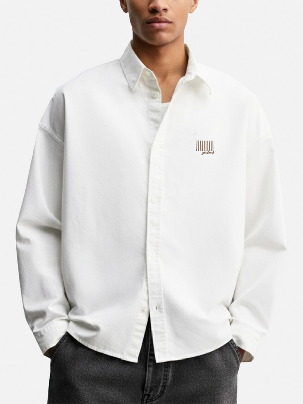 shopi go Typewriter White Shirt – beyaz, önden görünüm