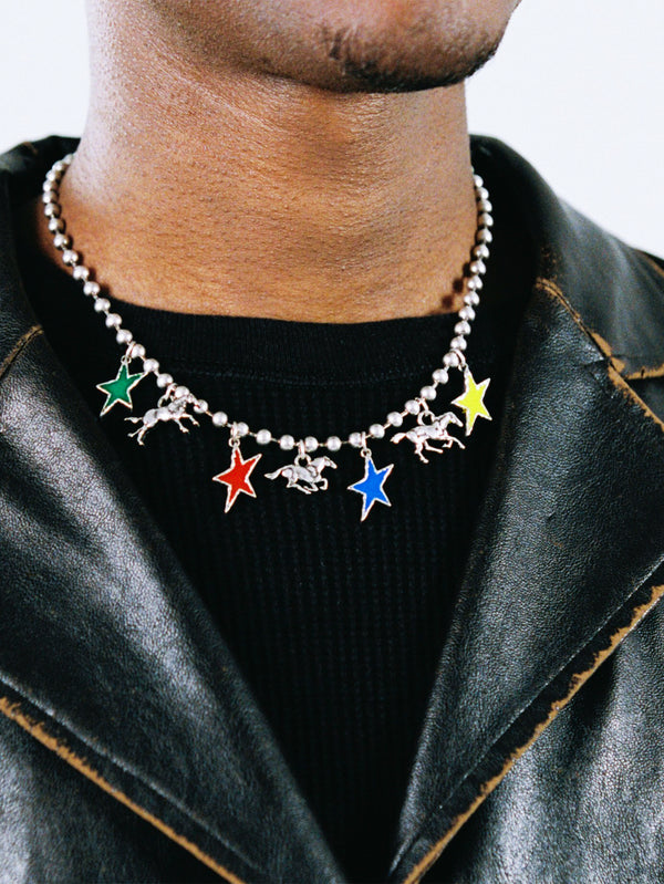 TWOJEYS, Horse & Stars Ball Chain - Silver, KOLYE, shopi go'da!
