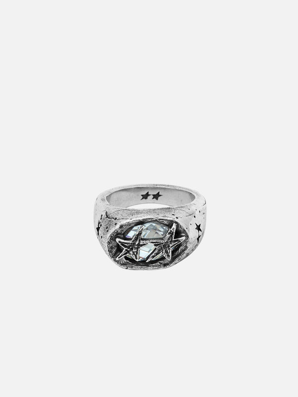 TWOJEYS, White Stone Superstar Signet - Silver, YÜZÜK, shopi go'da!