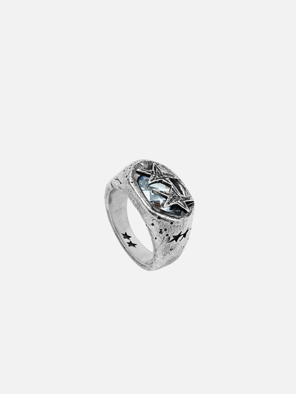 TWOJEYS, White Stone Superstar Signet - Silver, YÜZÜK, shopi go'da!