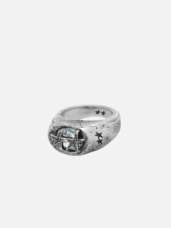 TWOJEYS, White Stone Superstar Signet - Silver, YÜZÜK, shopi go'da!
