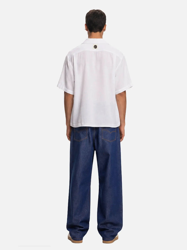 shopi go Asahi Short Sleeve Shirt – beyaz, arka görünüm