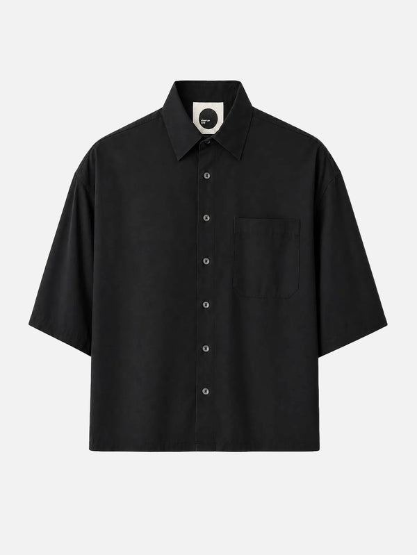 shopi go Setagaya Cropped Short Sleeve Shirt - Black – siyah, önden görünüm