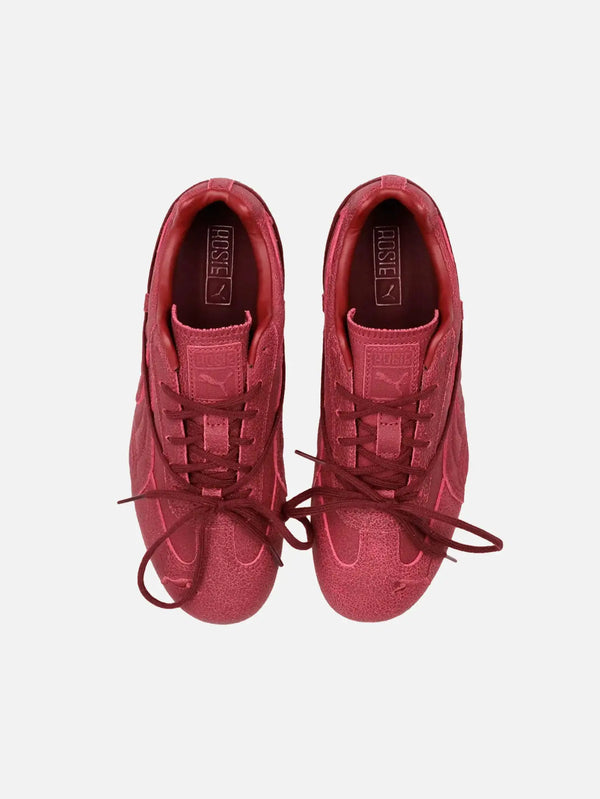 PUMA Speedcat VTG Burgundy x ROSÉ – Burgundy/Aubergine, üstten görünüm, iki adet ayakkabı