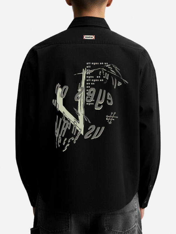 SEVDRUS Black Note Shirt – siyah, arka görünüm