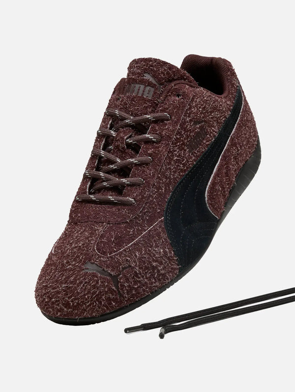 PUMA Speedcat Snow – Chocolate Fondue/Black, yakın çekim üst yüzey dokusu