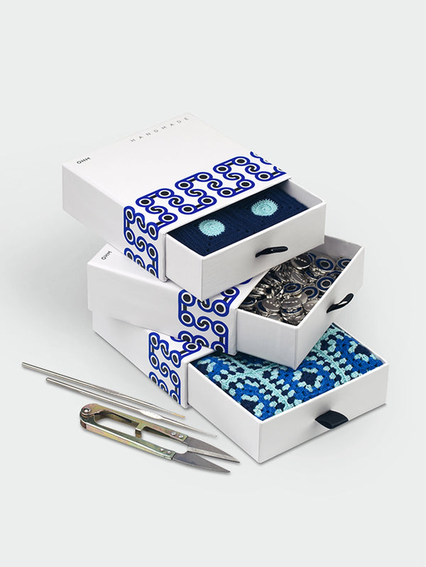 OHM HANDMADE, Tiny Dots - Navy/Blue, MASA ÖRTÜSÜ, shopi go'da!