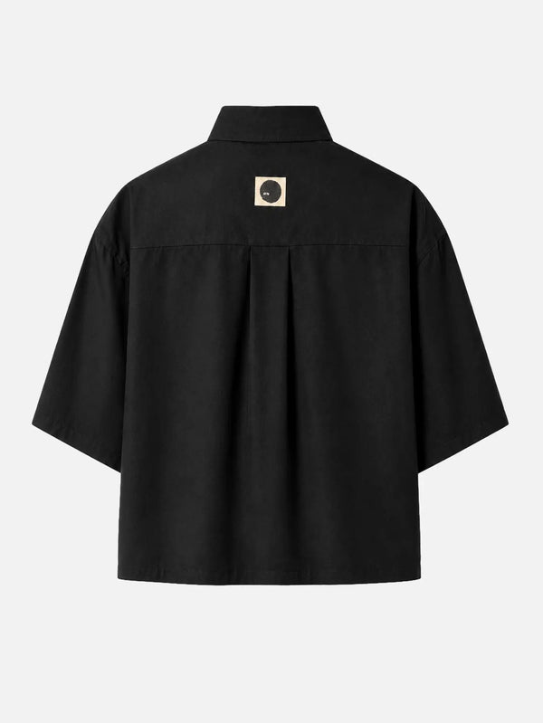 shopi go Setagaya Cropped Short Sleeve Shirt - Black – siyah, arka görünüm