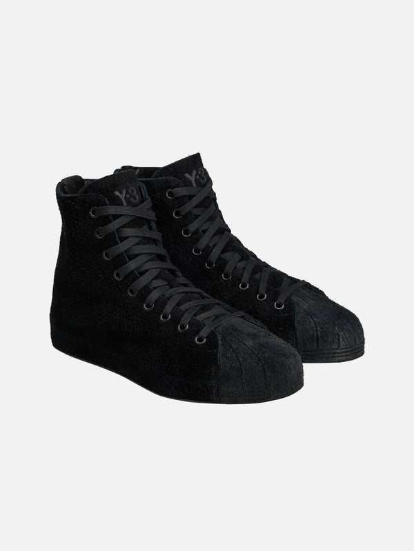 Y-3 Nizzastar Hi – siyah, süet, önden görünüm