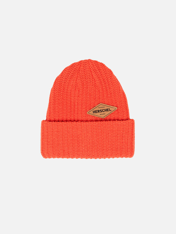 Douglas Suede Diamond Beanie - Orange