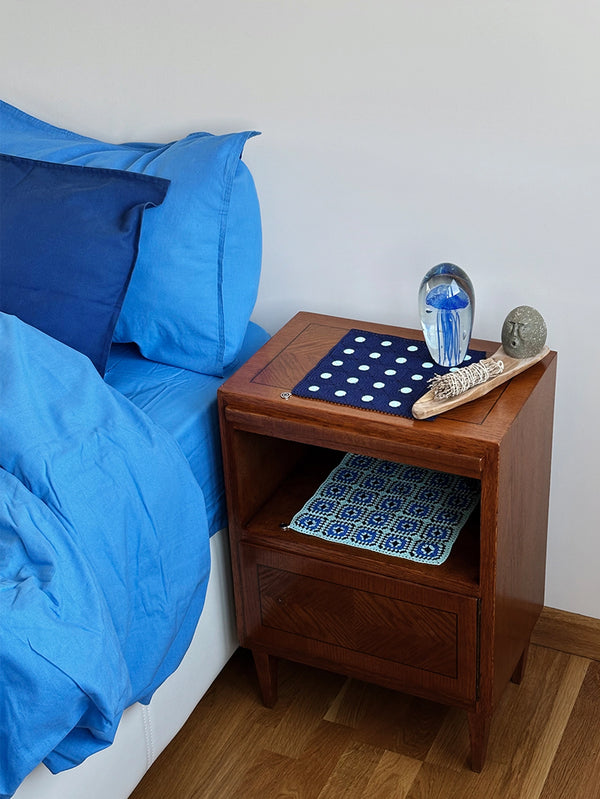 OHM HANDMADE, Tiny Dots - Navy/Blue, MASA ÖRTÜSÜ, shopi go'da!