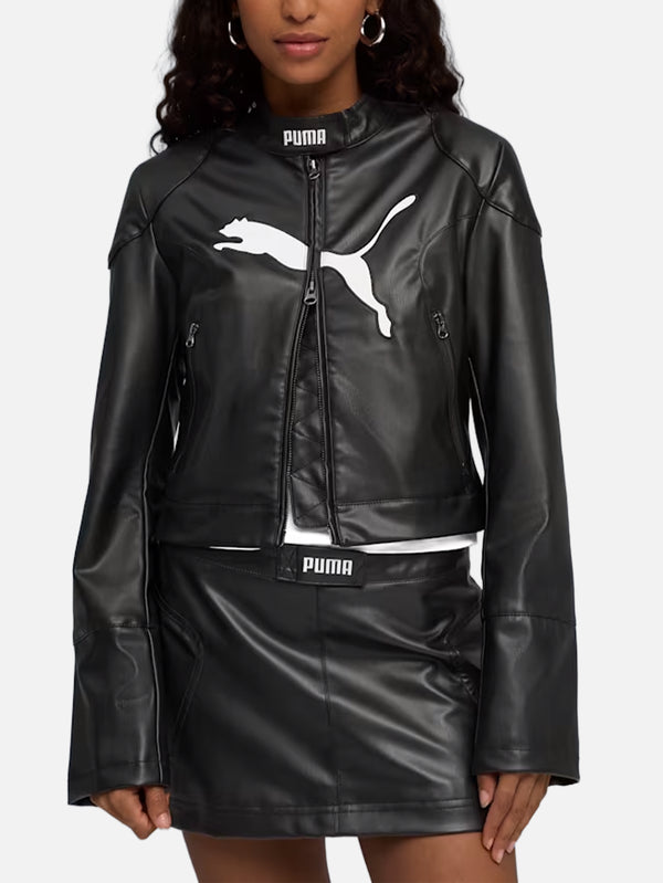 PUMA, FUTURE.PUMA.ARCHIVE Pleather Racer Jacket - Black, CEKET, shopi go'da!