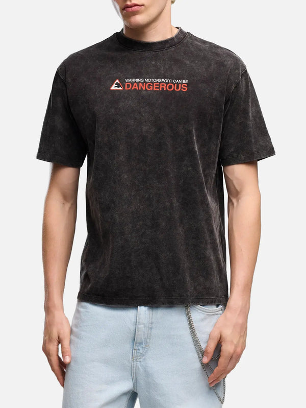 PUMA Graphic Vintage Wash Tee - Black – Black, önden görünüm