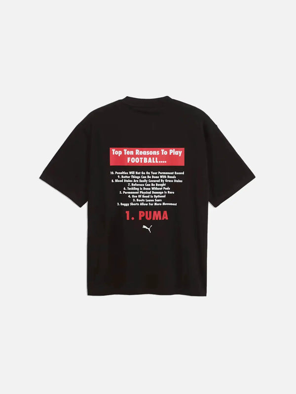 PUMA Graphic Football Tee Black – siyah, arka görünüm