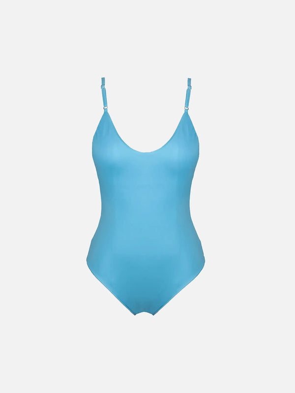 LUCID Iris Swimsuit - Blue – mavi, önden görünüm, ayarlı askılar