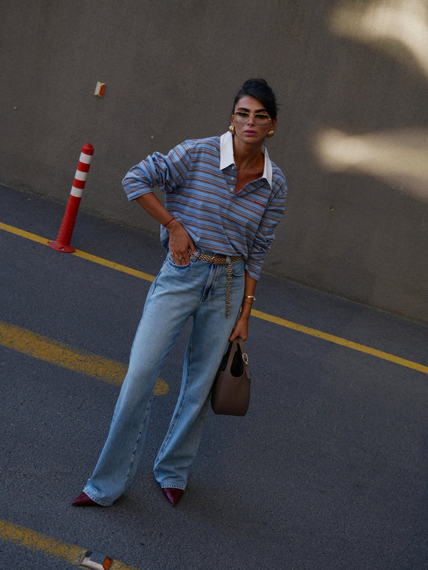 BE.MURPHY, Rugby Shirt - Blue/White, T-SHIRT, shopi go'da!