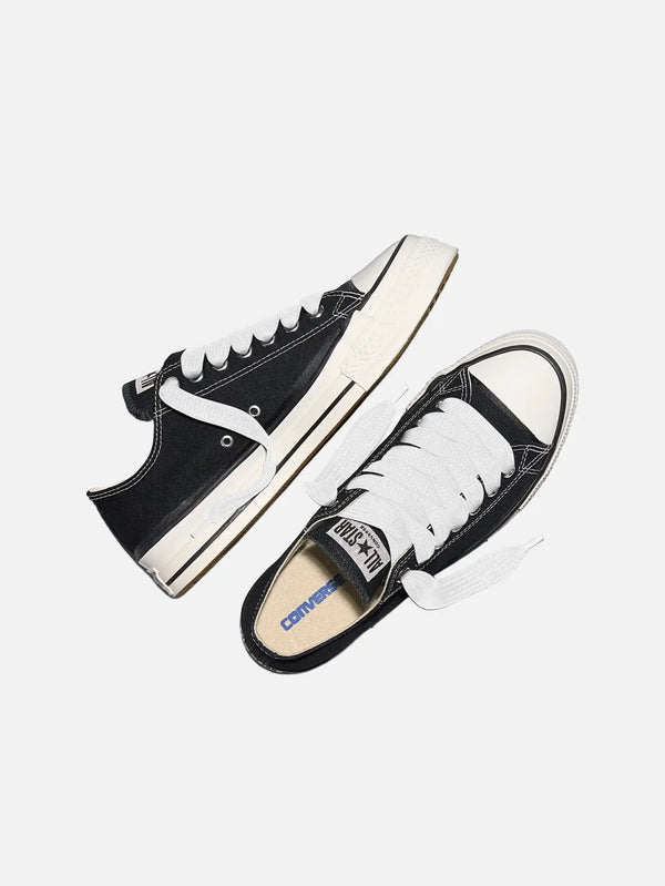 CONVERSE Chuck Taylor Throwback Lo – siyah-beyaz, üstten ve yan görünüm