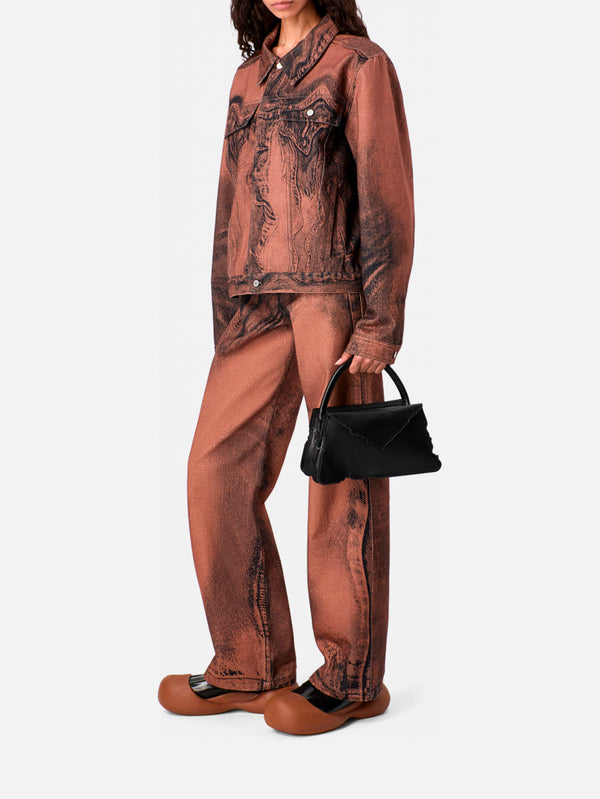 Hanuri Leather Accordion Shoulder Bag - Black