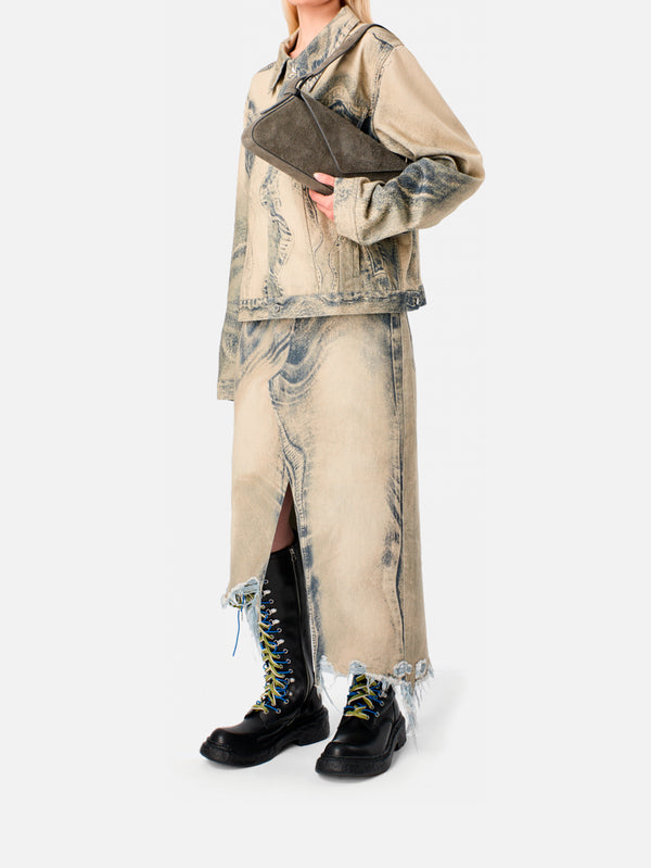 Kirje Suede Handbag - Dark Gray