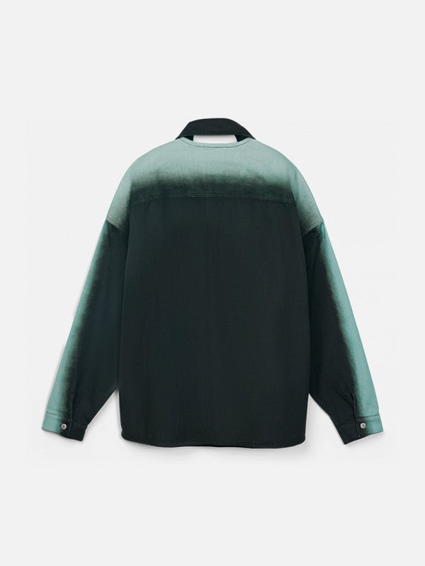 Spray Print Denim Shirt - Black