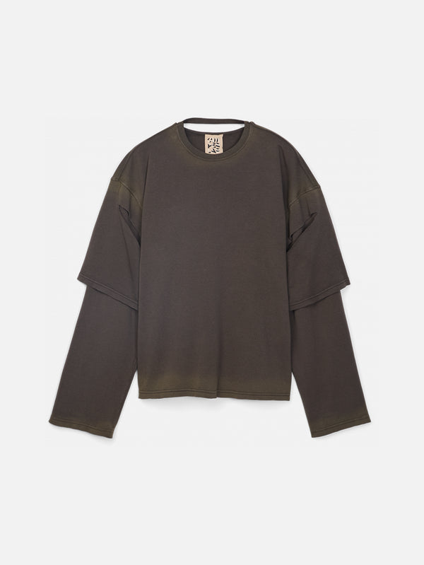 CAMPERLAB, Washed Layered Long Sleeve - Faded Black, T-SHIRT, shopi go'da!