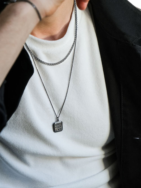 ALEYNACEBECIJEWELRY, Black Dice Diamond Necklace, KOLYE, shopi go'da!