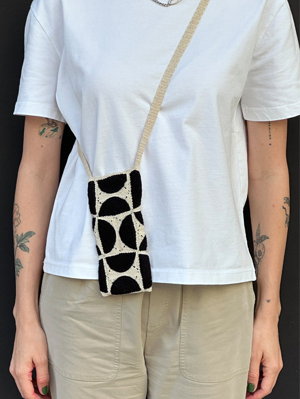 OHM HANDMADE, Circus Telefon Çantası - Bej Siyah, TELEFON ÇANTASI, shopi go'da!