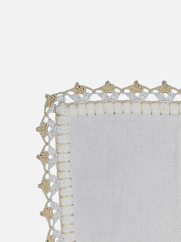 OHM HANDMADE, Amerikan Servis 4'Lü Set - Beyaz Bej, AMERİKAN SERVİS, shopi go'da!