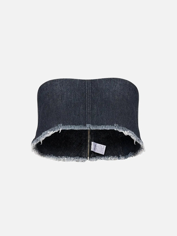 EX DE RUE Black Denim Crop – siyah, arka görünüm, kısa model