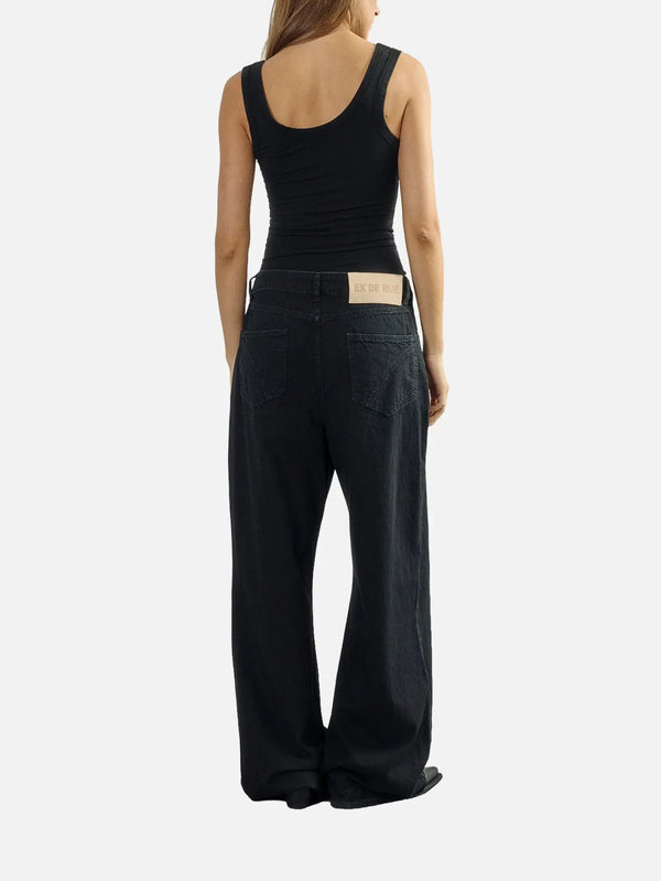 EX DE RUE Black Denim Kimono Jean – siyah, arka görünüm