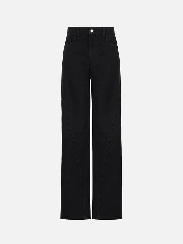 EX DE RUE Black Denim Kimono Jean – siyah, önden görünüm