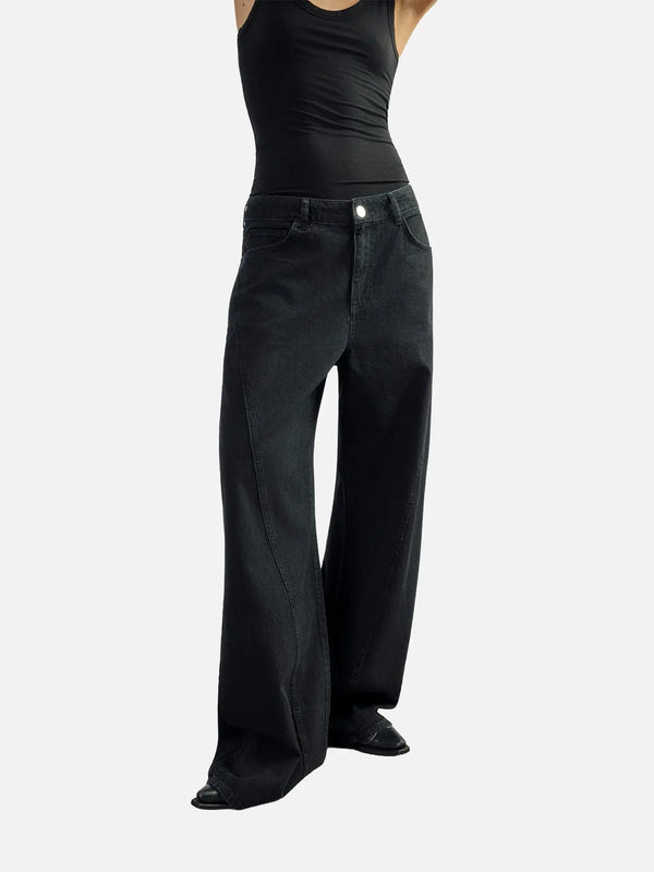 EX DE RUE Black Denim Kimono Jean – siyah, yandan görünüm