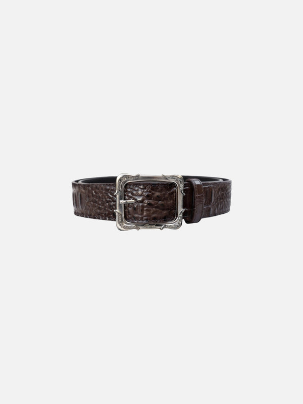 CROSSED, Brown Croco Icon Belt, KEMER, shopi go'da!