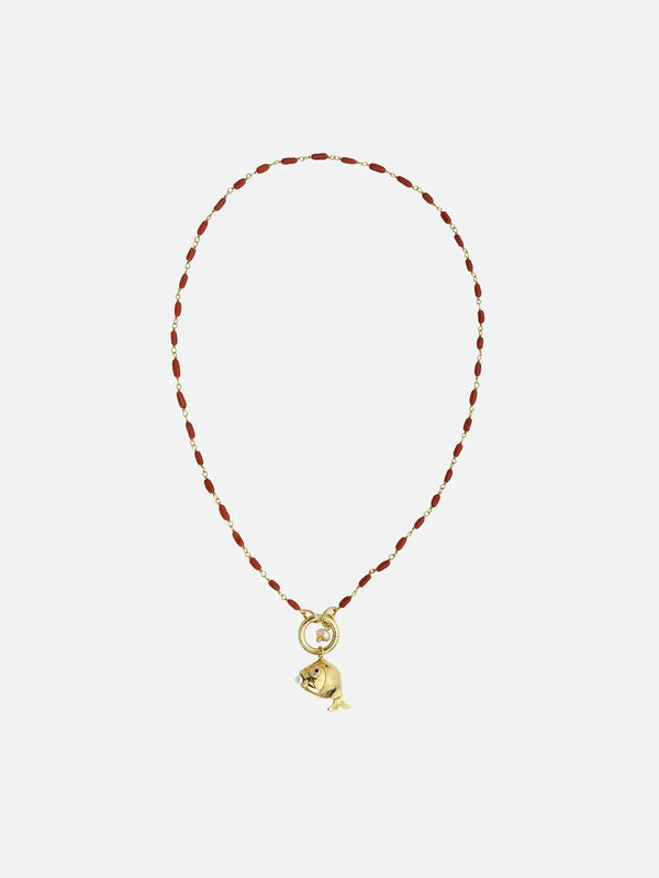 shopi go Coral Fish Necklace – coral, önden görünüm